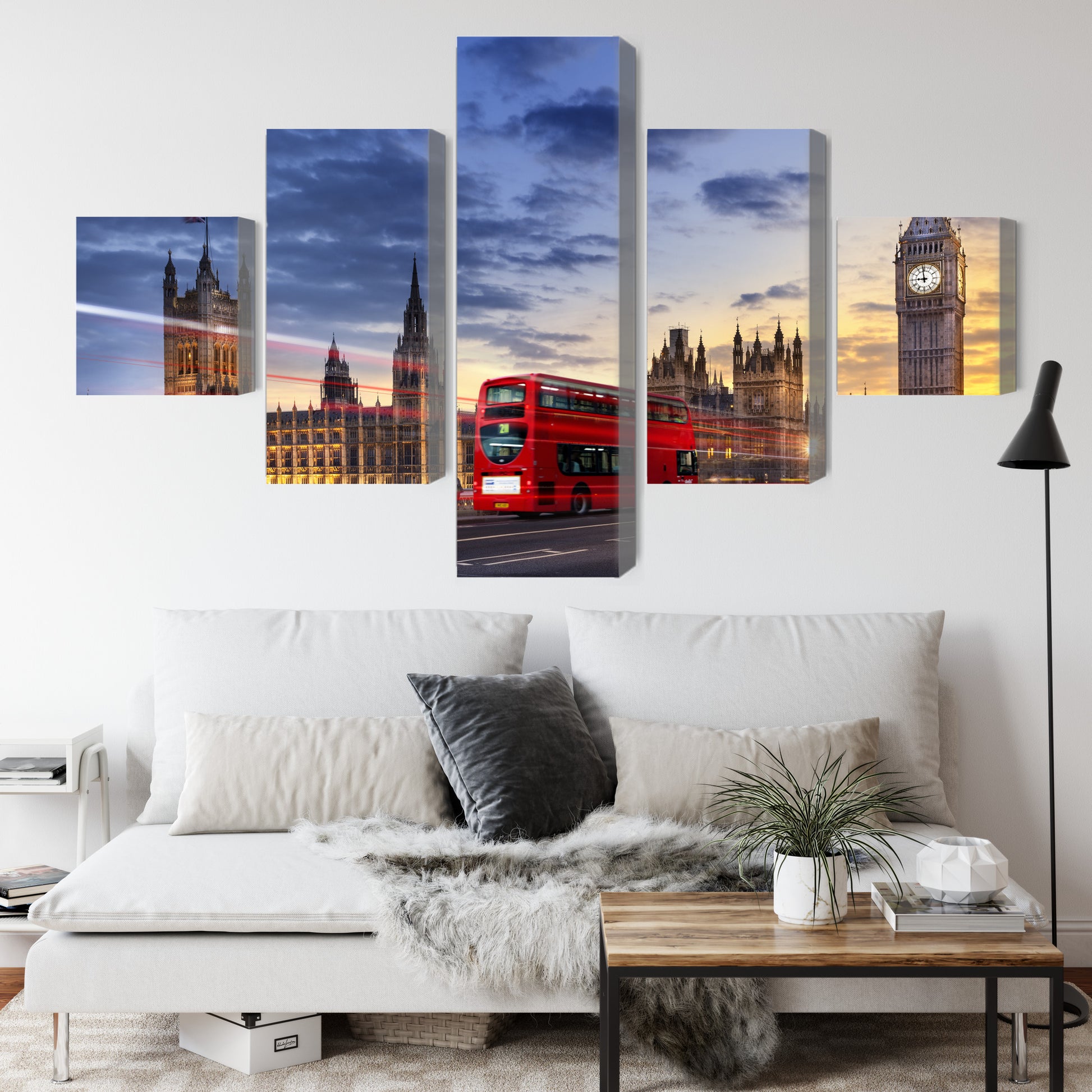 Obraz Wieloczęściowy Londyn Big Ben – majestatyczna panorama do wnętrz nowoczesnych, industrialnych i klasycznych – widok 3