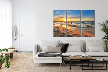 Obraz Wieloczęściowy Morze Bałtyckie – pejzaż o zachodzie słońca do wnętrz nowoczesnych i nadmorskich – widok 5