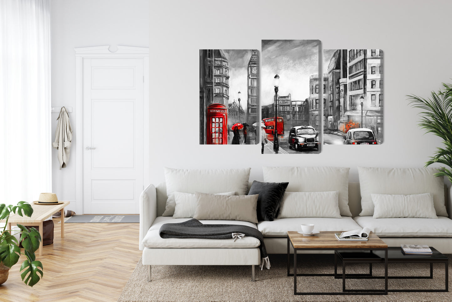 Obraz Wieloczęściowy Ulica Londynu – miejska elegancja do wnętrz industrialnych i nowoczesnych – widok 5