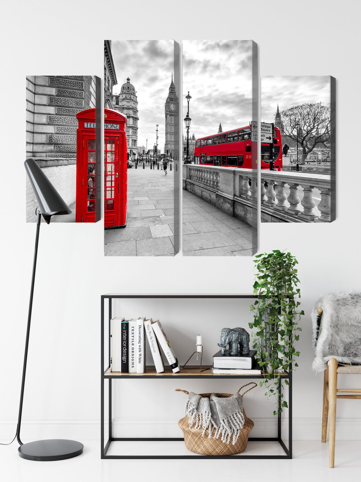Obraz Wieloczęściowy Londyn Czerwona Budka Big Ben – miejska ikona do wnętrz Modern Classic, Industrialnych, Loftowych – widok 8