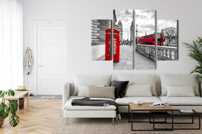 Obraz Wieloczęściowy Londyn Czerwona Budka Big Ben – miejska ikona do wnętrz Modern Classic, Industrialnych, Loftowych – widok 5