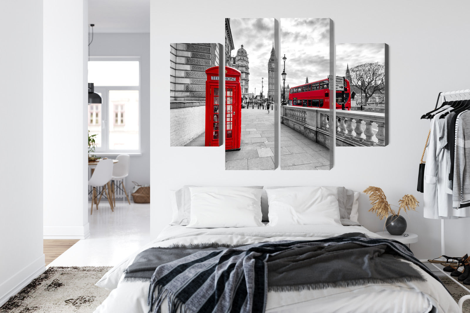 Obraz Wieloczęściowy Londyn Czerwona Budka Big Ben – miejska ikona do wnętrz Modern Classic, Industrialnych, Loftowych – widok 6