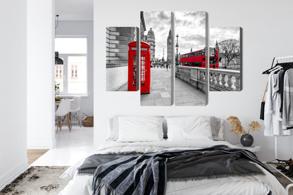 Obraz Wieloczęściowy Londyn Czerwona Budka Big Ben – miejska ikona do wnętrz Modern Classic, Industrialnych, Loftowych – widok 6