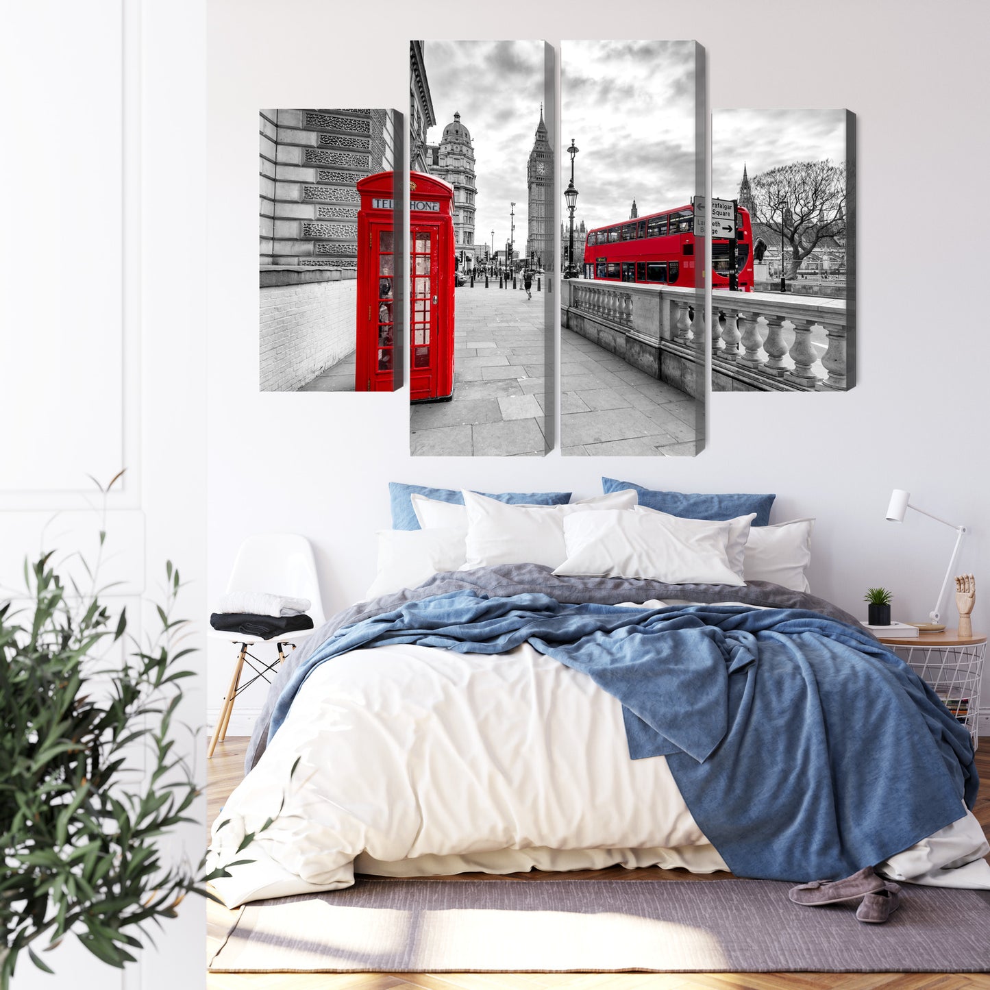 Obraz Wieloczęściowy Londyn Czerwona Budka Big Ben – miejska ikona do wnętrz Modern Classic, Industrialnych, Loftowych – widok 2