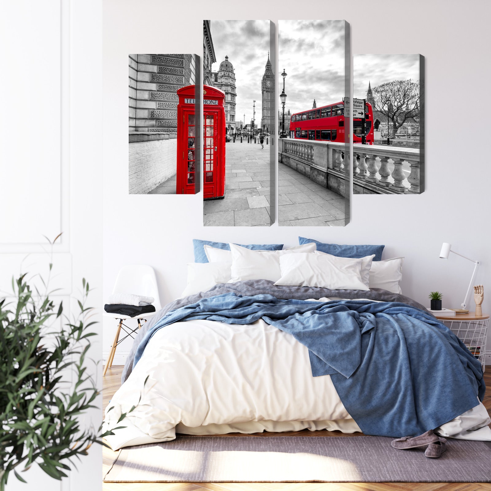 Obraz Wieloczęściowy Londyn Czerwona Budka Big Ben – miejska ikona do wnętrz Modern Classic, Industrialnych, Loftowych – widok 2