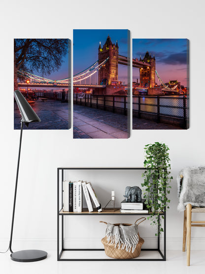 Obraz Wieloczęściowy Tower Bridge – majestatyczny zachód słońca do wnętrz nowoczesnych, industrialnych i glamour – widok 8