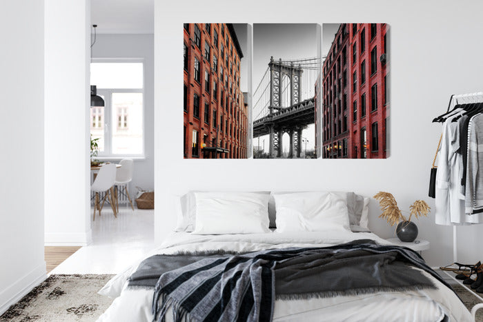 Obraz Wieloczęściowy Most Manhattan – ikoniczna panorama do wnętrz industrialnych i nowoczesnych – widok 6