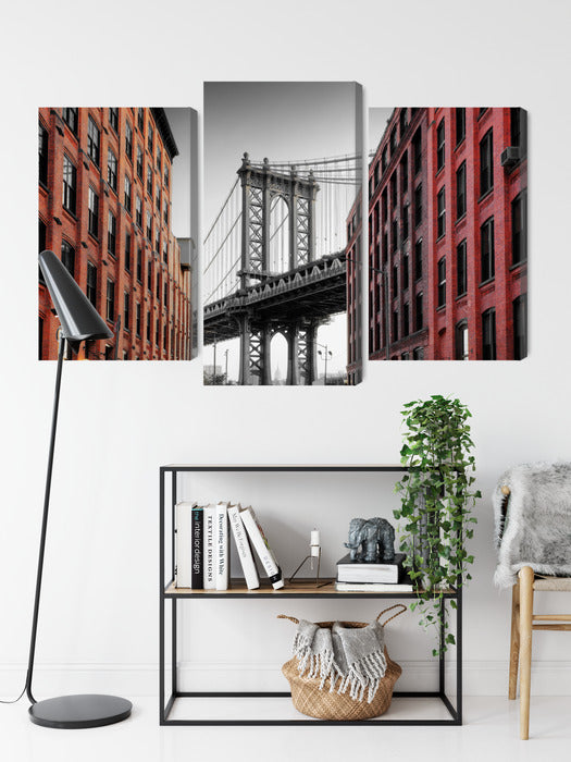 Obraz Wieloczęściowy Manhattan Bridge – industrialny pejzaż do wnętrz loftowych i nowoczesnych – widok 8