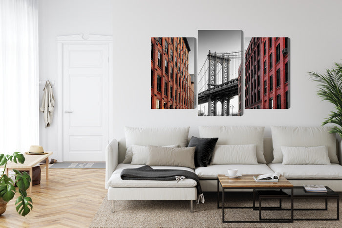 Obraz Wieloczęściowy Manhattan Bridge – industrialny pejzaż do wnętrz loftowych i nowoczesnych – widok 5