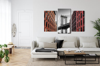 Obraz Wieloczęściowy Manhattan Bridge – industrialny pejzaż do wnętrz loftowych i nowoczesnych – widok 5