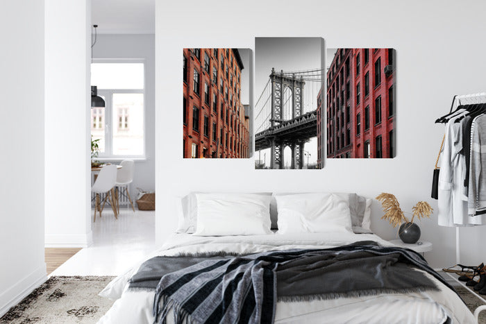 Obraz Wieloczęściowy Manhattan Bridge – industrialny pejzaż do wnętrz loftowych i nowoczesnych – widok 6