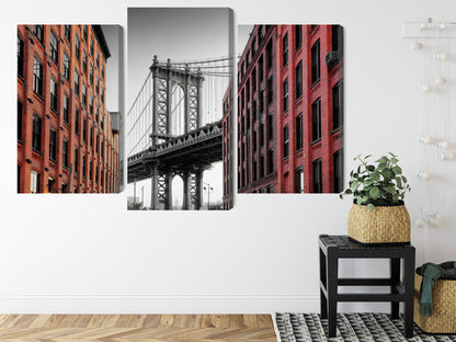Obraz Wieloczęściowy Manhattan Bridge – industrialny pejzaż do wnętrz loftowych i nowoczesnych – widok 7