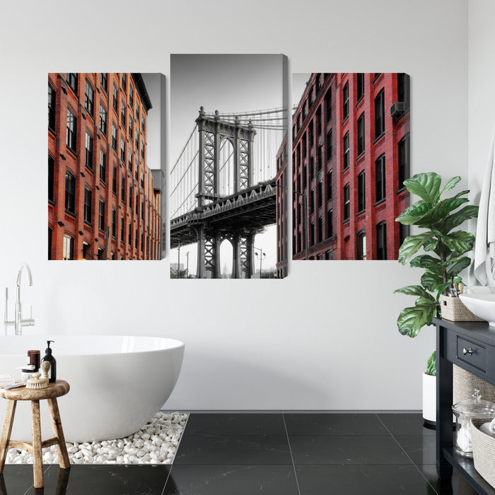 Obraz Wieloczęściowy Manhattan Bridge – industrialny pejzaż do wnętrz loftowych i nowoczesnych – widok 4