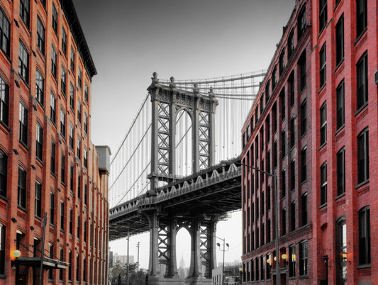 Obraz Wieloczęściowy Most Manhattan NY – ikoniczna panorama miejska do wnętrz industrialnych, loftowych i nowoczesnych 200x150