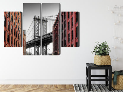 Obraz Wieloczęściowy Most Manhattan NY – ikoniczna panorama miejska do wnętrz industrialnych, loftowych i nowoczesnych – widok 7