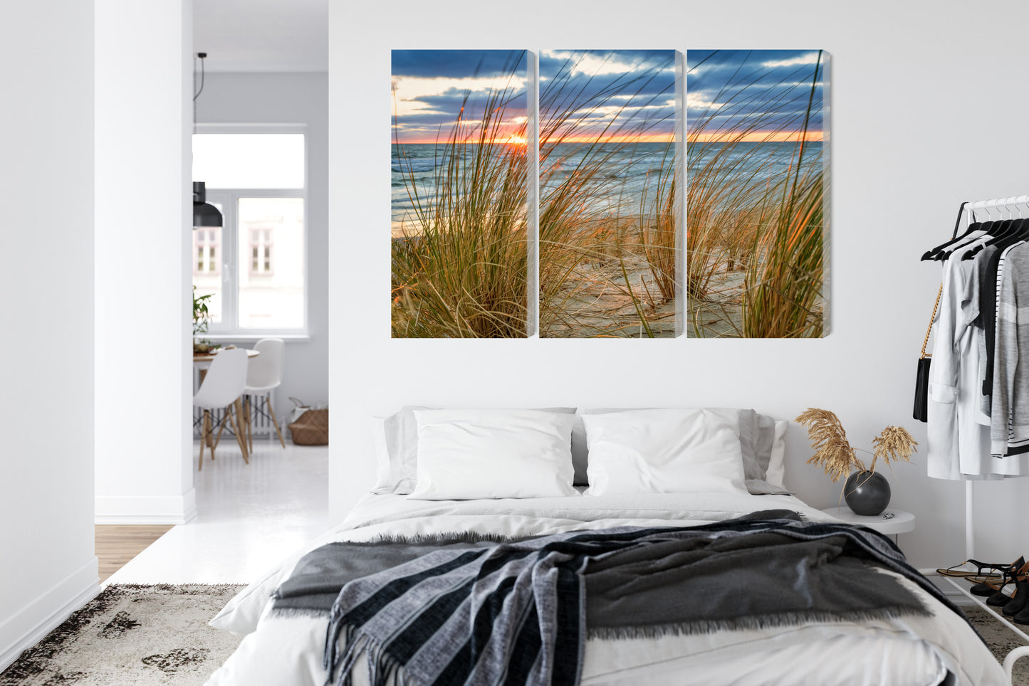 Obraz Wieloczęściowy Wschód Słońca na Plaży – relaksujący krajobraz do wnętrz nadmorskich, boho i naturalnych – widok 6
