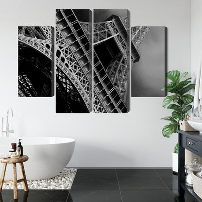 Obraz Wieloczęściowy Paryż Wieża Eiffla – monochromatyczna elegancja do wnętrz nowoczesnych i glamour – widok 4