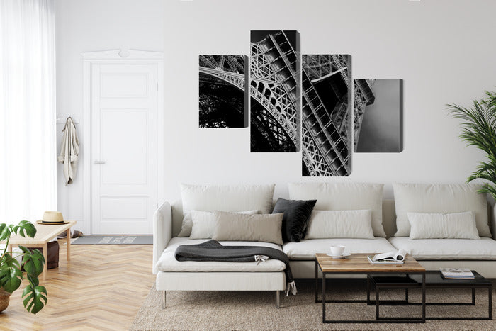 Obraz Wieloczęściowy Wieża Eiffla – Ikoniczny, Monochromatyczny do wnętrz Nowoczesnych i Glamour – widok 5