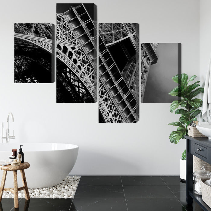 Obraz Wieloczęściowy Wieża Eiffla – Ikoniczny, Monochromatyczny do wnętrz Nowoczesnych i Glamour – widok 4