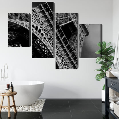 Obraz Wieloczęściowy Wieża Eiffla – Ikoniczny, Monochromatyczny do wnętrz Nowoczesnych i Glamour – widok 4