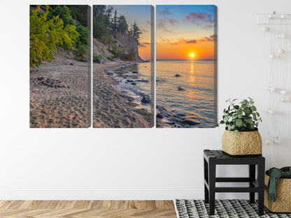 Obraz Wieloczęściowy Zachód Słońca Bałtyk – nastrojowa panorama do wnętrz nowoczesnych, coastal i boho – widok 7