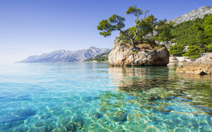 Obraz Wieloczęściowy Riwiera Makarska – słoneczny pejzaż morski do wnętrz Coastal, Hampton i Nowoczesnych 240x150