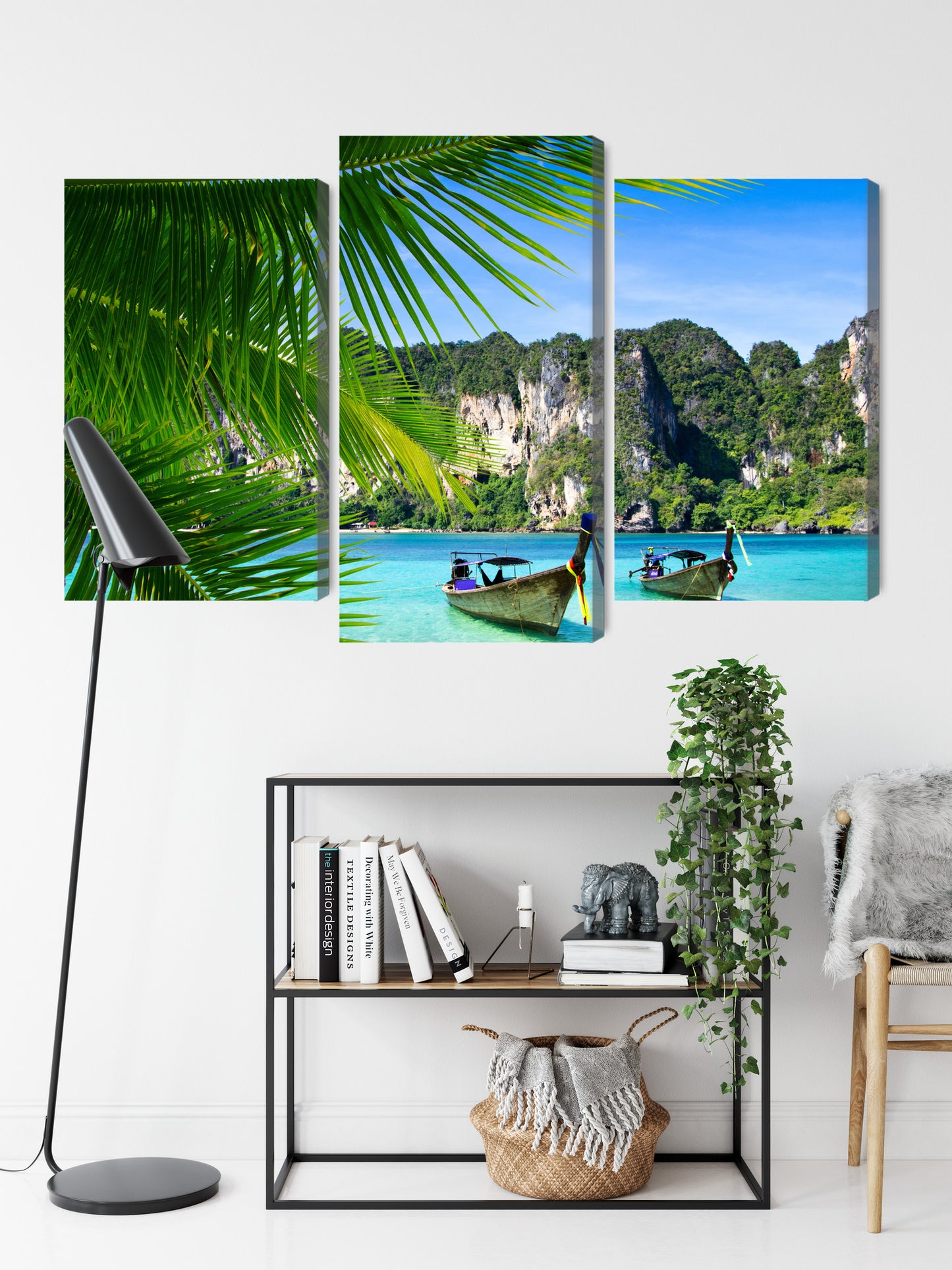 Obraz Wieloczęściowy Tropikalny Las – Immersyjna Zieleń do wnętrz Modern Tropical i Boho – widok 8