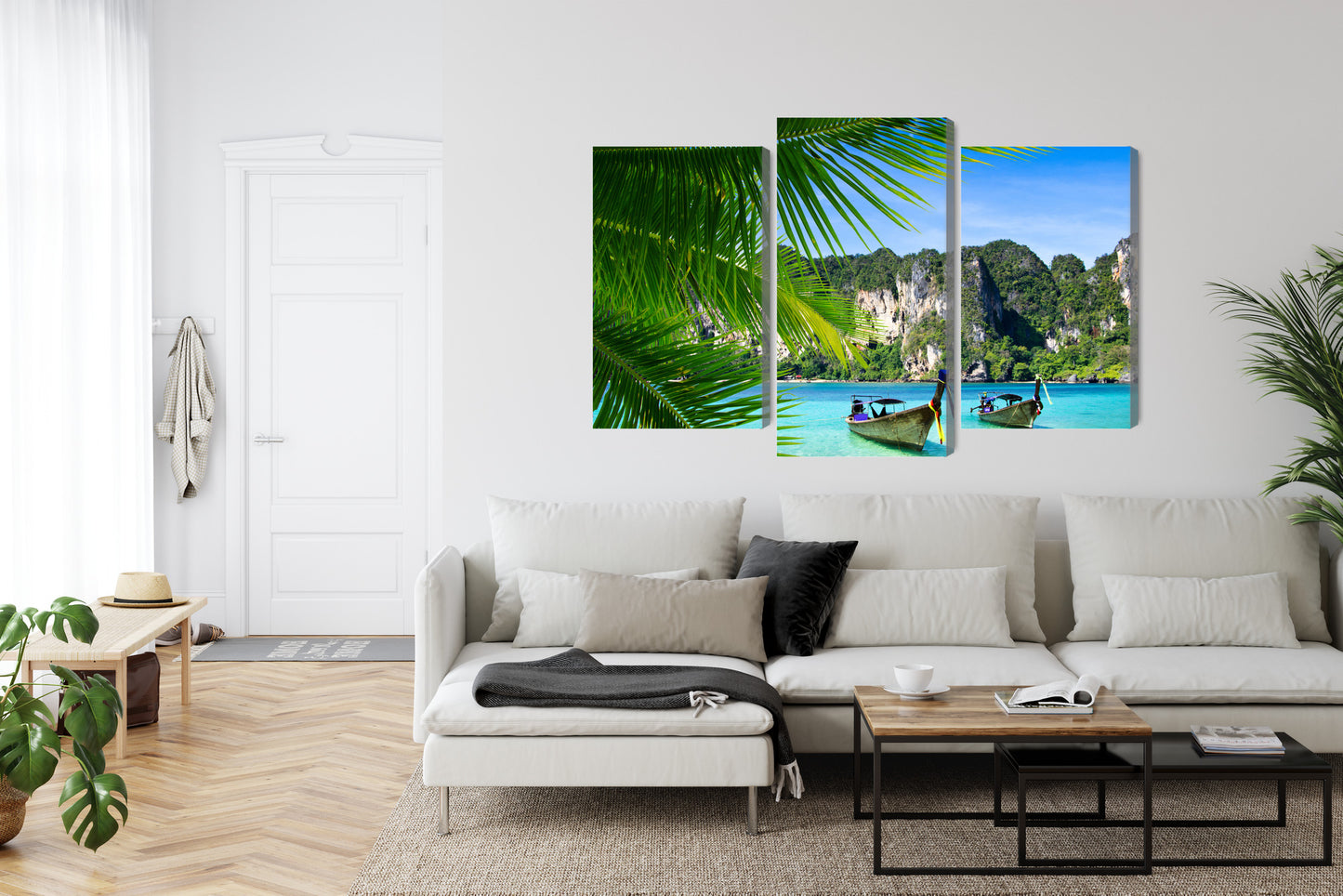 Obraz Wieloczęściowy Tropikalny Las – Immersyjna Zieleń do wnętrz Modern Tropical i Boho – widok 5