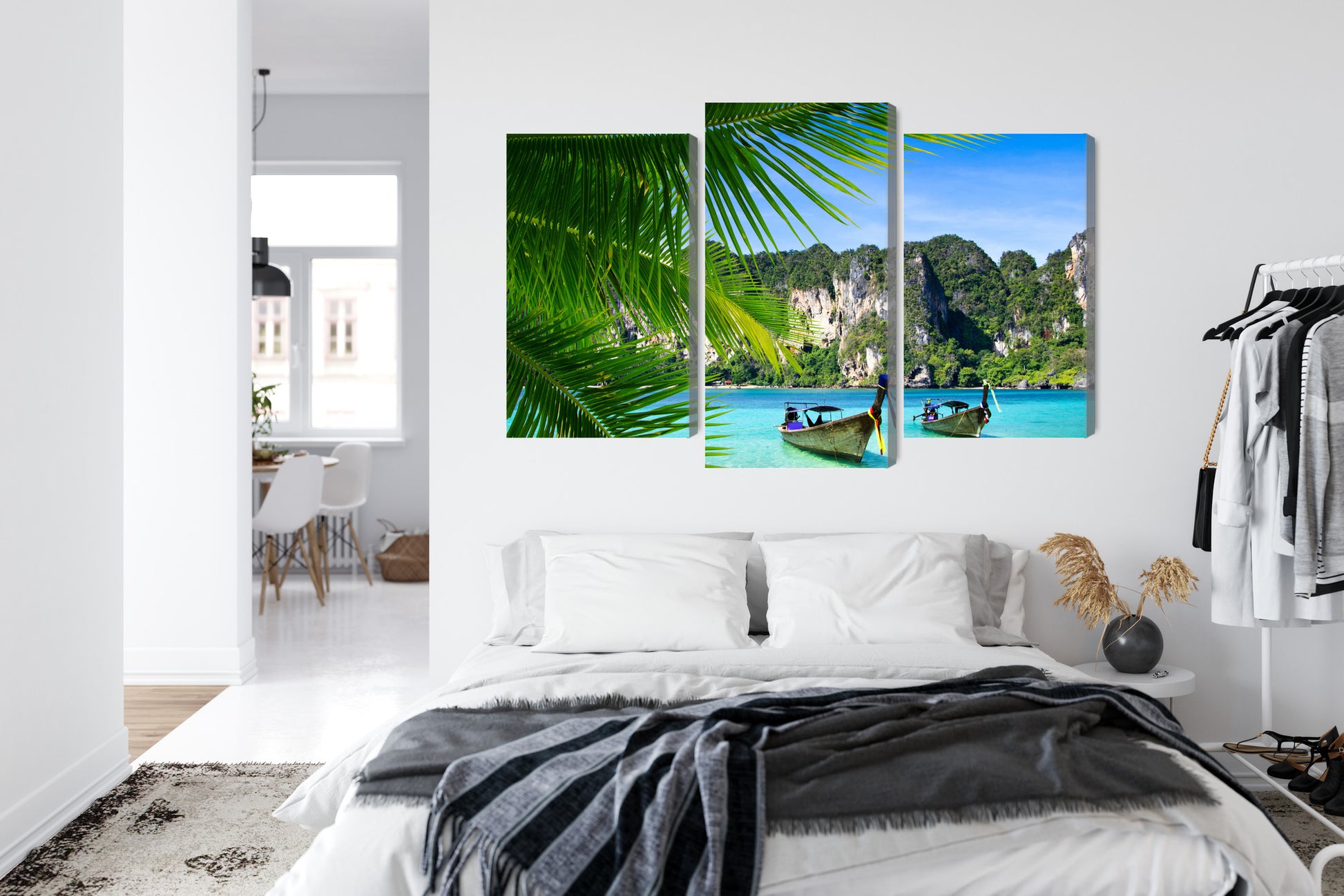 Obraz Wieloczęściowy Tropikalny Las – Immersyjna Zieleń do wnętrz Modern Tropical i Boho – widok 6