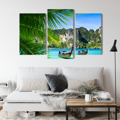 Obraz Wieloczęściowy Tropikalny Las – Immersyjna Zieleń do wnętrz Modern Tropical i Boho – widok 3