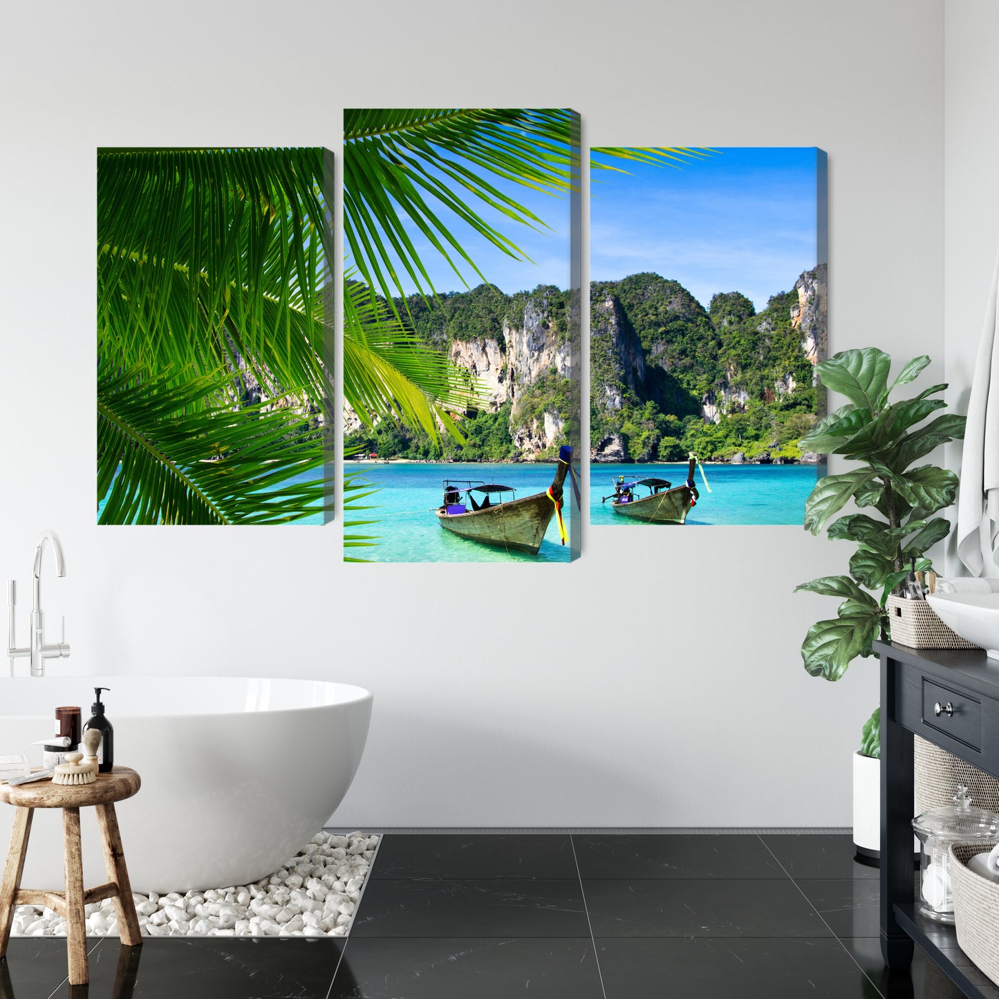 Obraz Wieloczęściowy Tropikalny Las – Immersyjna Zieleń do wnętrz Modern Tropical i Boho – widok 4