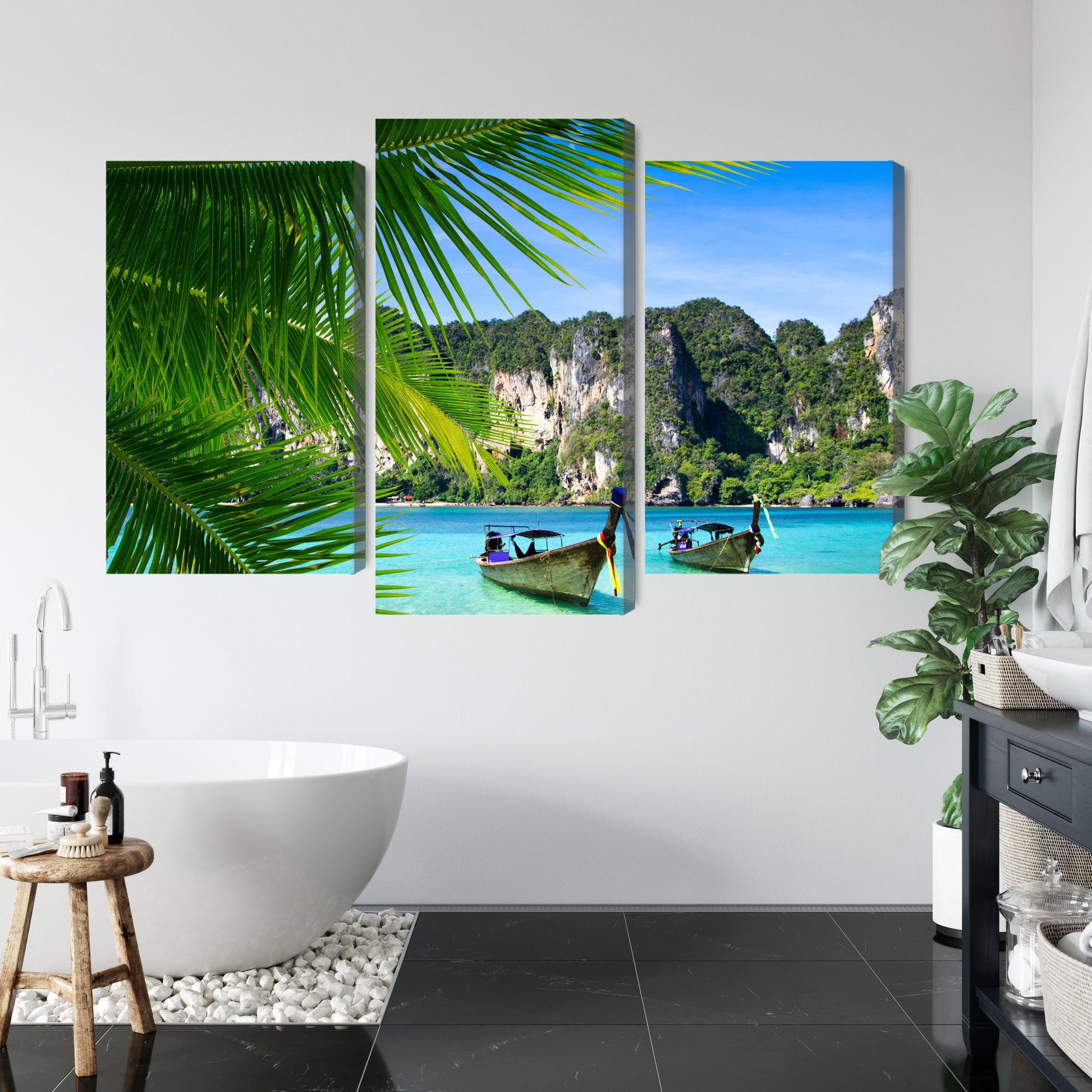 Obraz Wieloczęściowy Tropikalny Las – Immersyjna Zieleń do wnętrz Modern Tropical i Boho – widok 4
