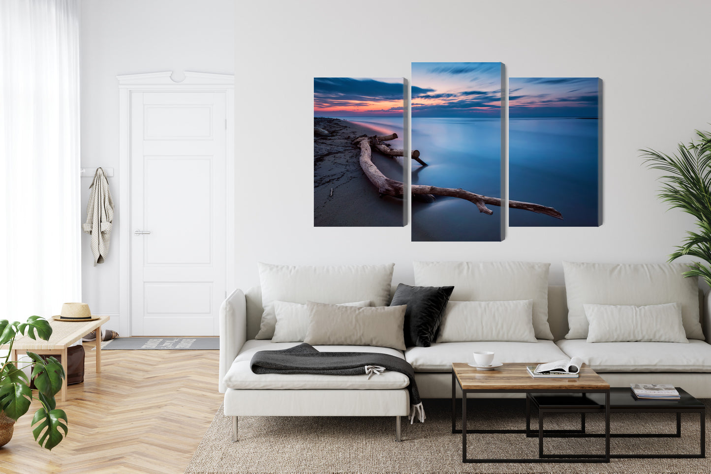 Obraz Wieloczęściowy Krajobraz Morski – wieczorna panorama do wnętrz nowoczesnych, coastal i Hamptons – widok 5