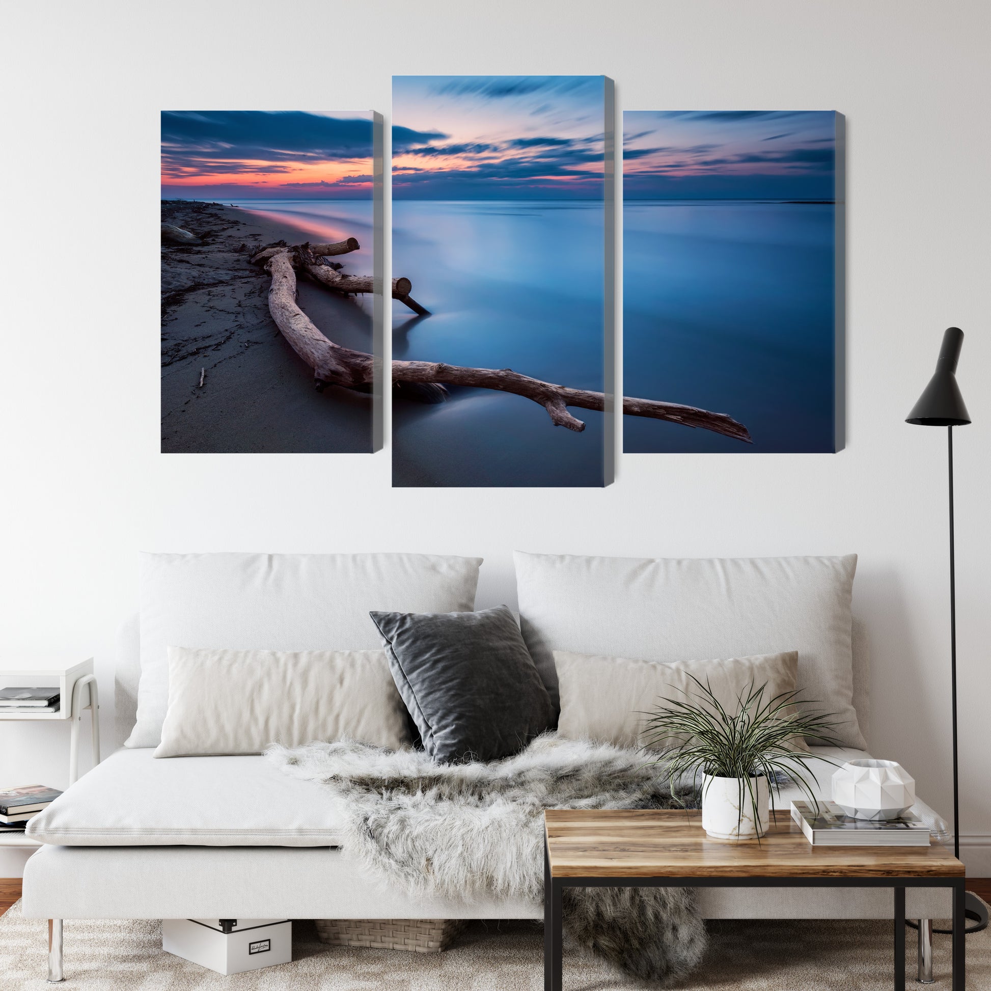 Obraz Wieloczęściowy Krajobraz Morski – wieczorna panorama do wnętrz nowoczesnych, coastal i Hamptons – widok 3
