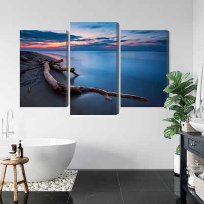 Obraz Wieloczęściowy Krajobraz Morski – wieczorna panorama do wnętrz nowoczesnych, coastal i Hamptons – widok 4