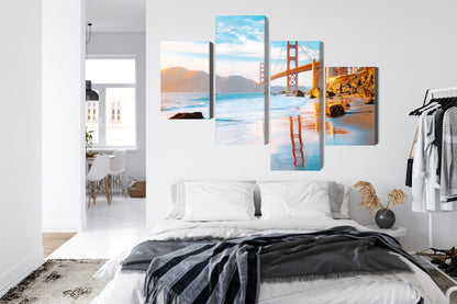 Obraz Wieloczęściowy Most Golden Gate San Francisco – ikoniczna panorama do wnętrz nowoczesnych, industrialnych i urbanistycznych – widok 6