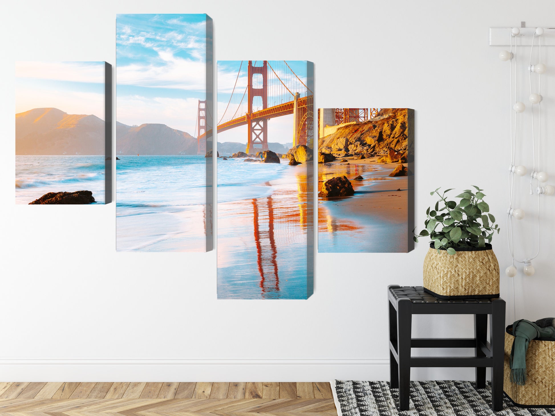 Obraz Wieloczęściowy Most Golden Gate San Francisco – ikoniczna panorama do wnętrz nowoczesnych, industrialnych i urbanistycznych – widok 7