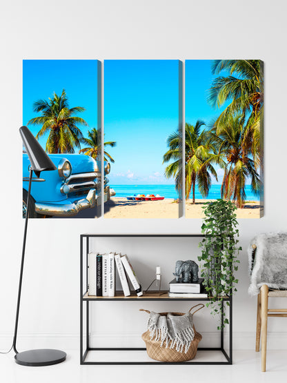 Obraz Wieloczęściowy Varadero Beach Kuba – tropikalna nostalgia do wnętrz Coastal, Retro i Eklektycznych – widok 8