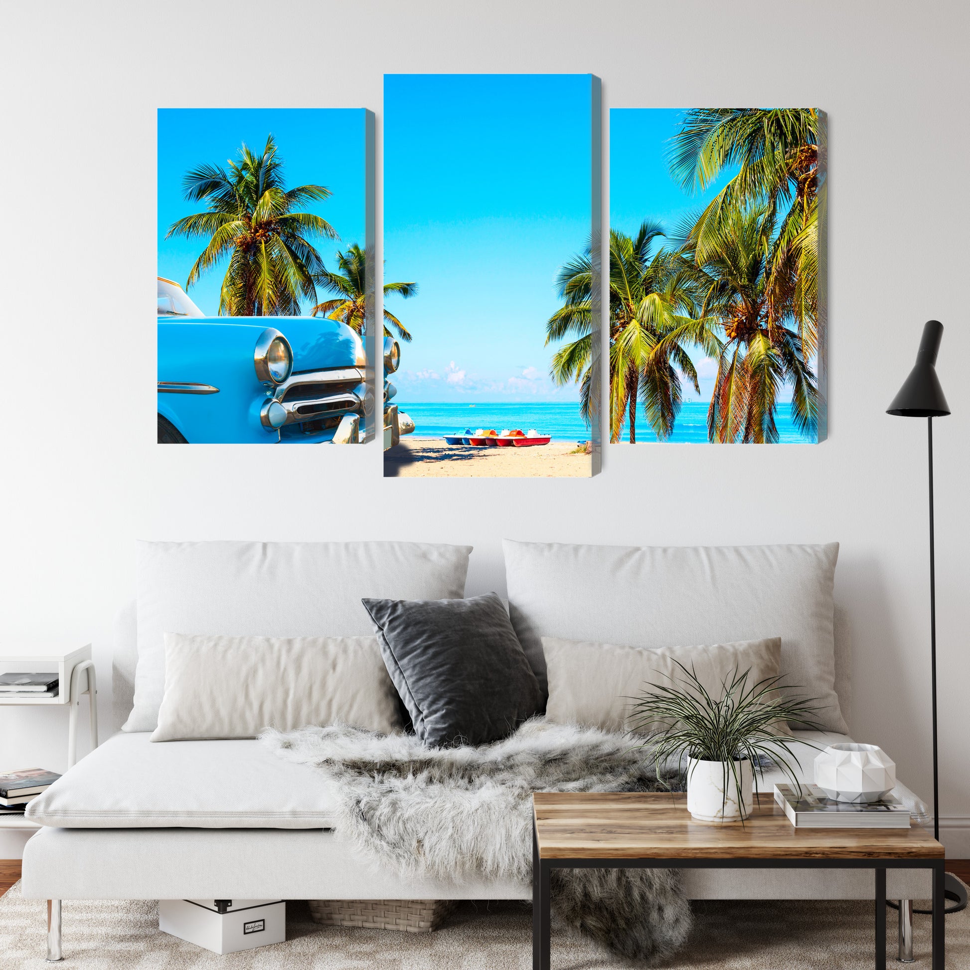 Obraz Wieloczęściowy Varadero Beach Kuba – słoneczny klimat retro do wnętrz boho, kolonialnych i nowoczesnych – widok 3