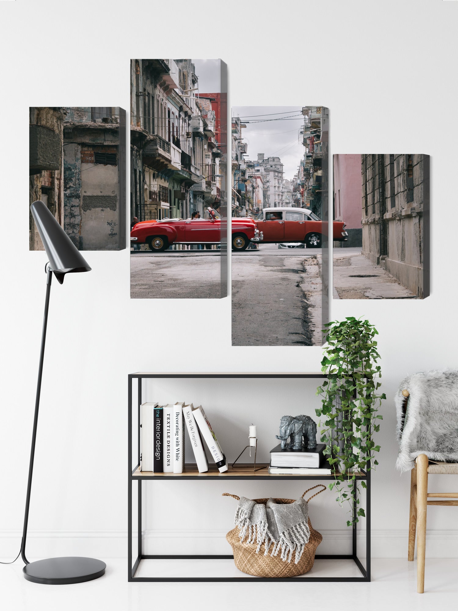 Obraz Wieloczęściowy Auta Retro na Kubie – energetyczna kompozycja do wnętrz vintage i loft – widok 8