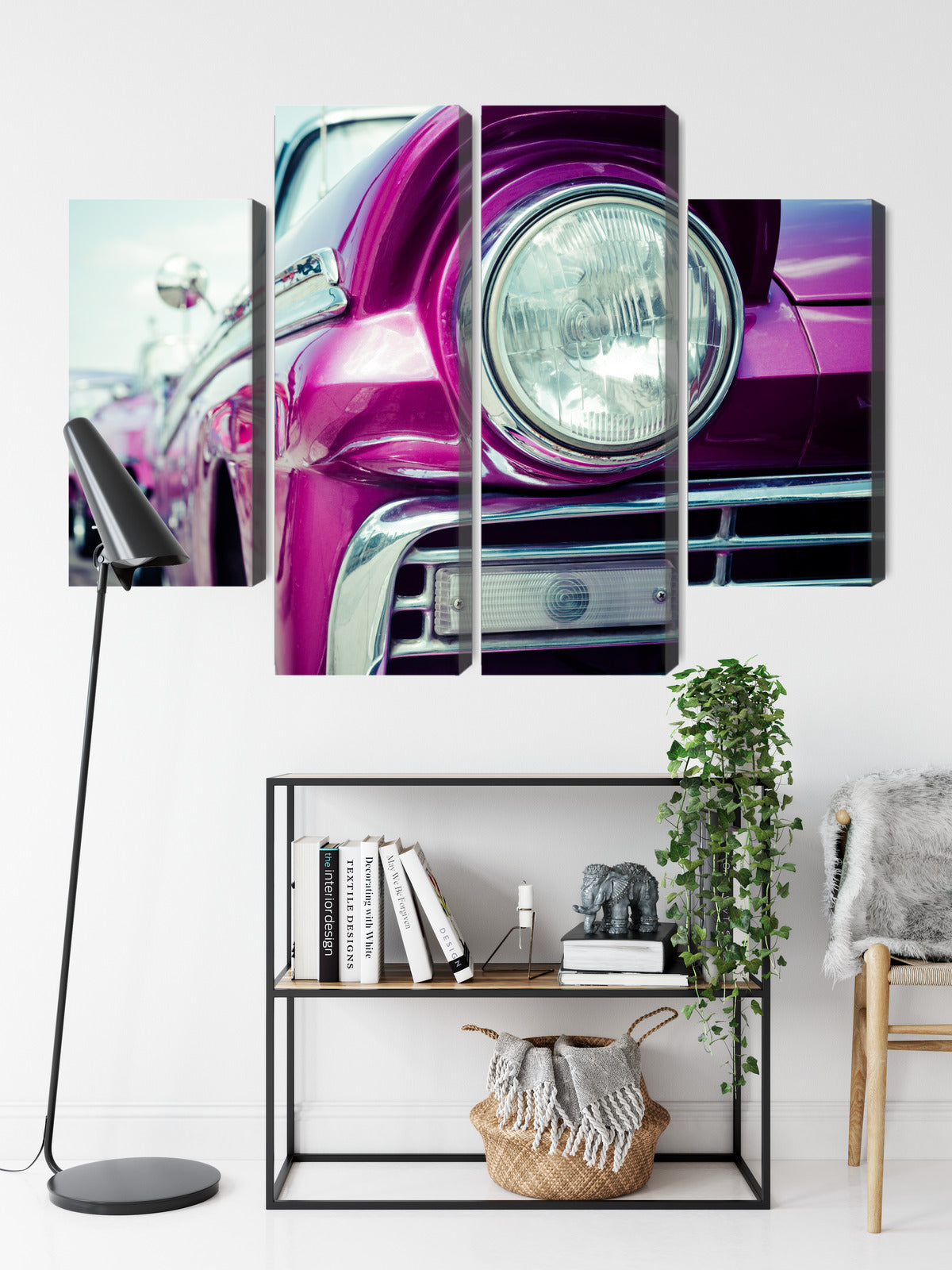 Obraz Wieloczęściowy Reflektor Retro Kuba – motoryzacyjna nostalgia do wnętrz vintage, industrialnych i kolonialnych – widok 8