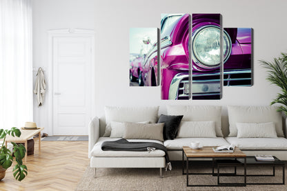 Obraz Wieloczęściowy Reflektor Retro Kuba – motoryzacyjna nostalgia do wnętrz vintage, industrialnych i kolonialnych – widok 5