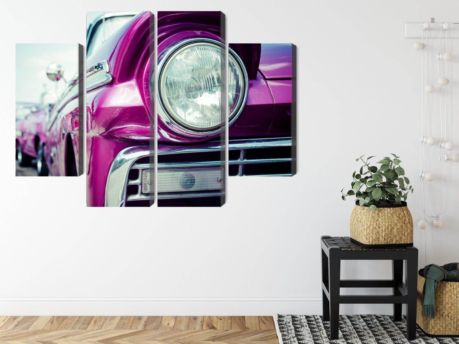 Obraz Wieloczęściowy Reflektor Retro Kuba – motoryzacyjna nostalgia do wnętrz vintage, industrialnych i kolonialnych – widok 7