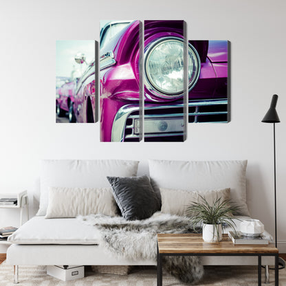 Obraz Wieloczęściowy Reflektor Retro Kuba – motoryzacyjna nostalgia do wnętrz vintage, industrialnych i kolonialnych – widok 3