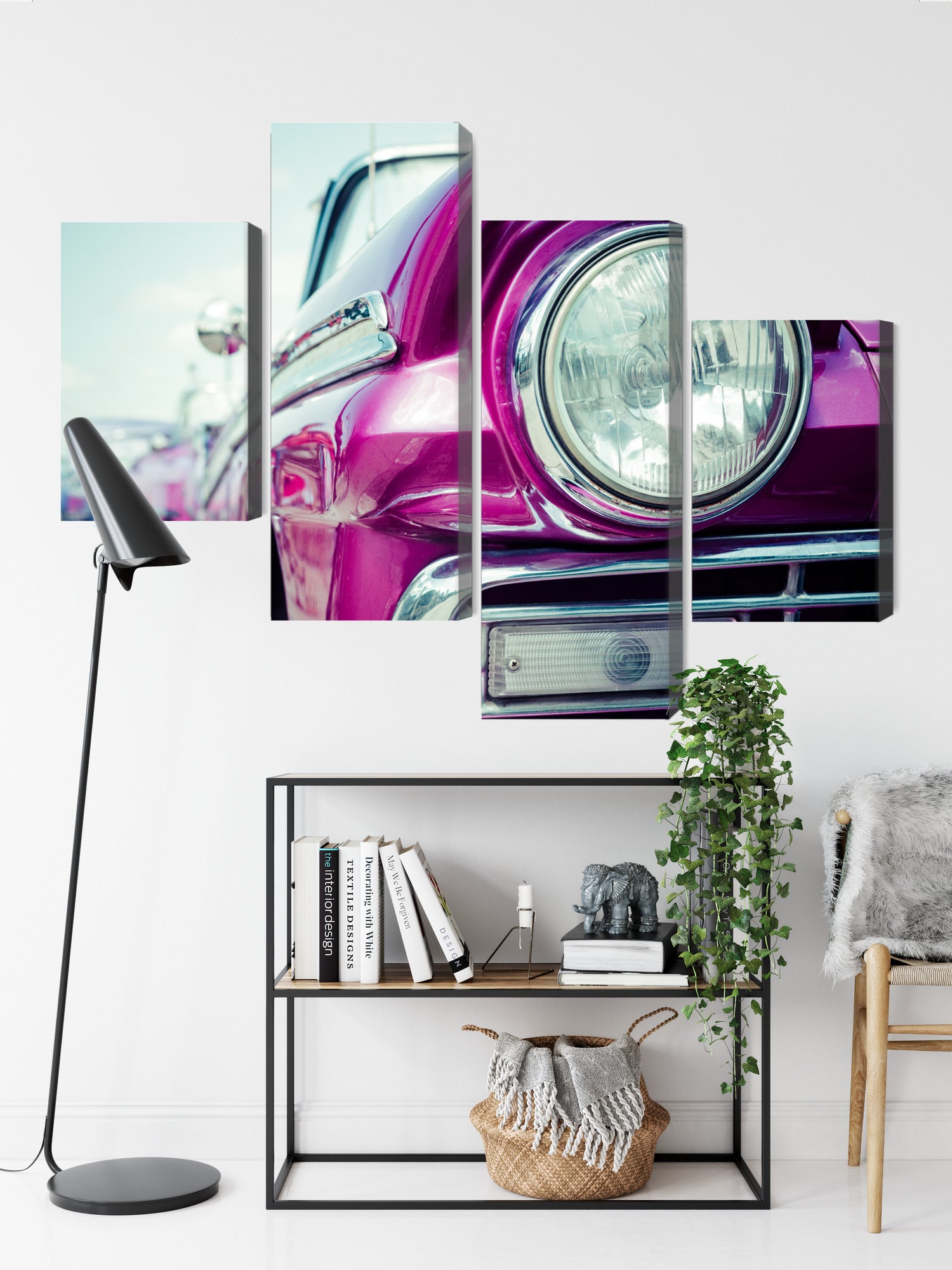 Obraz Wieloczęściowy Reflektor Retro z Kuby – nostalgiczna podróż do wnętrz industrialnych i vintage – widok 8