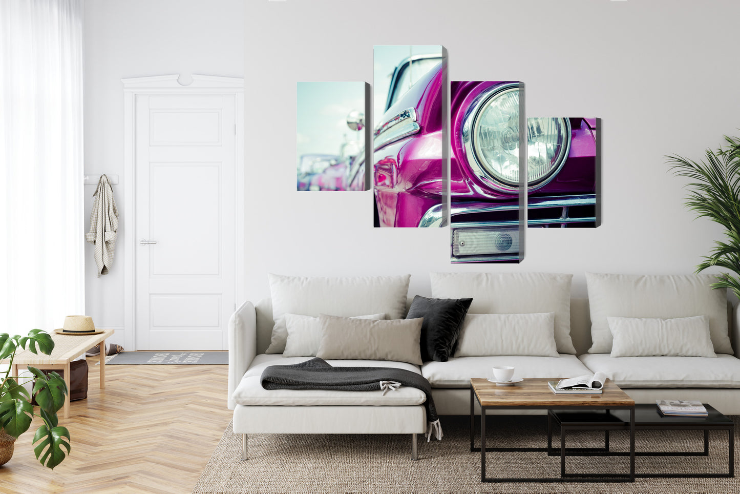 Obraz Wieloczęściowy Reflektor Retro z Kuby – nostalgiczna podróż do wnętrz industrialnych i vintage – widok 5