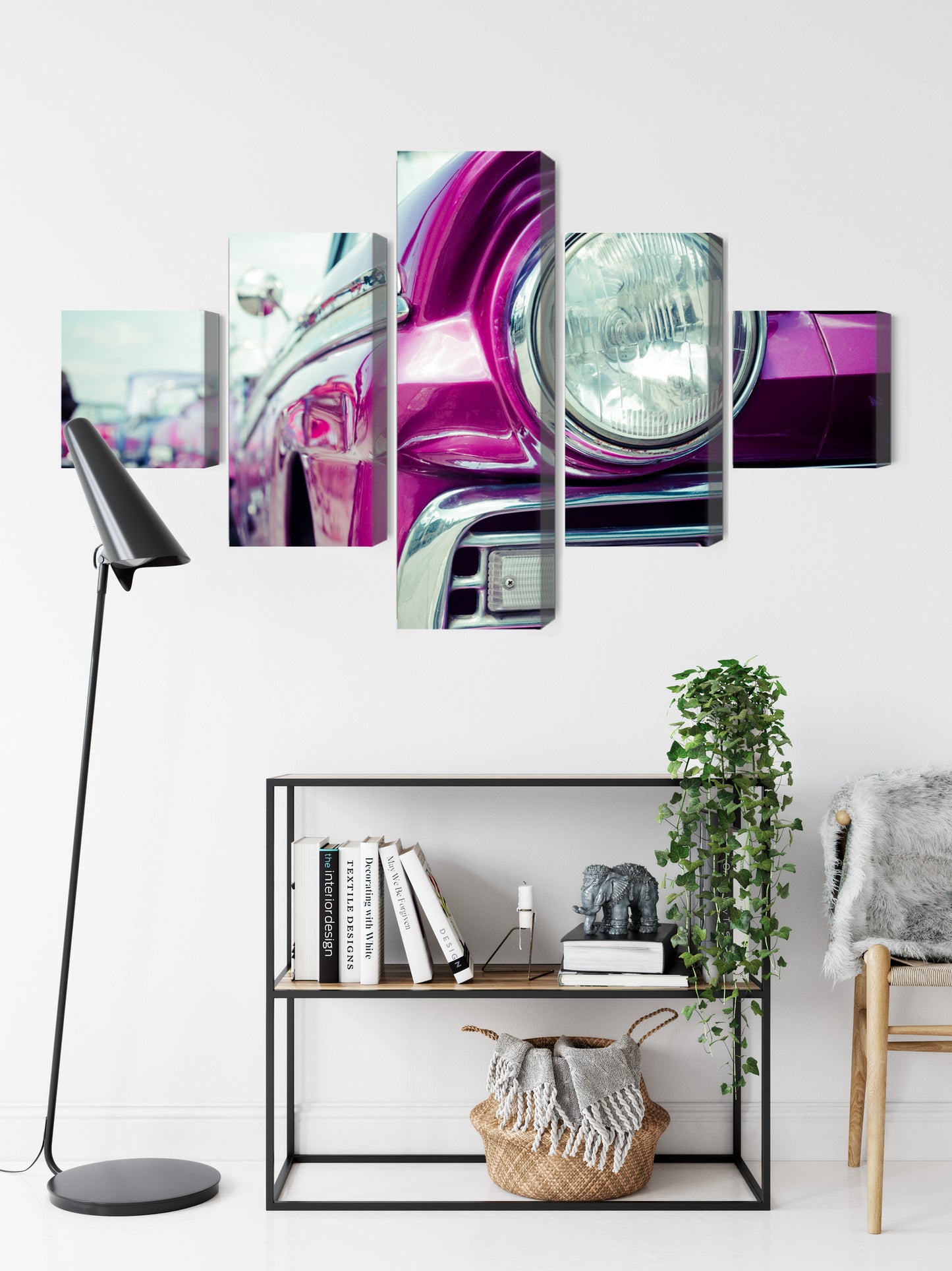 Obraz Wieloczęściowy Reflektor Retro Samochodu z Kuby – industrialny klimat do wnętrz loftowych, vintage i męskich – widok 8