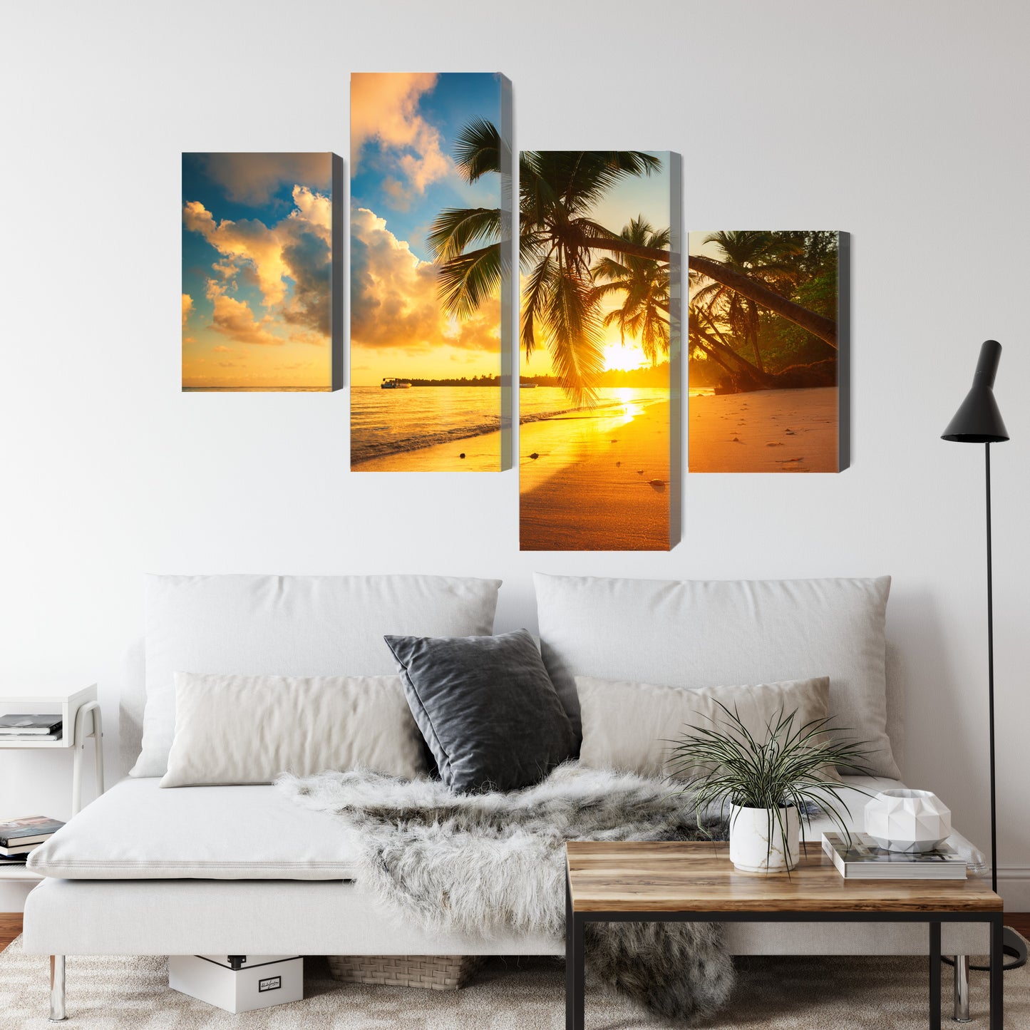 Obraz Wieloczęściowy Tropikalna Plaża Punta Cana – egzotyczny spokój do wnętrz coastal, boho i tropikalnych – widok 3