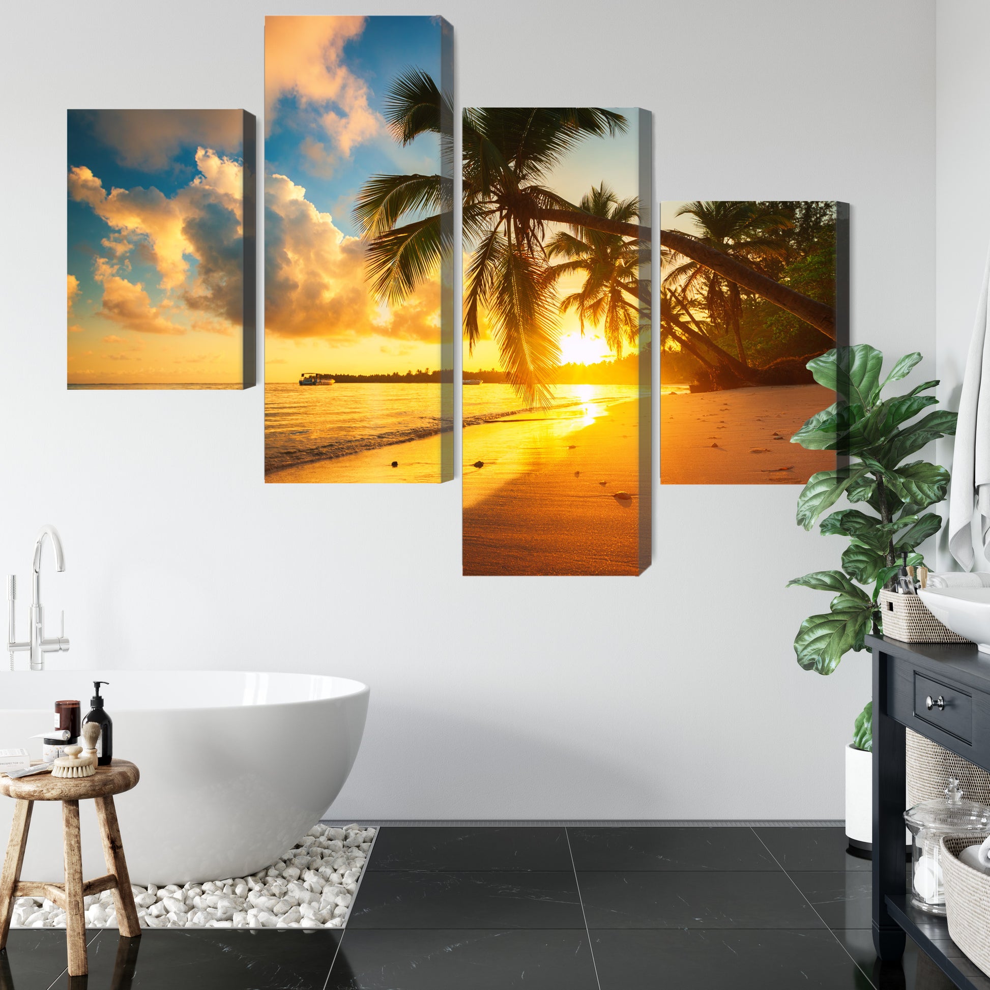 Obraz Wieloczęściowy Tropikalna Plaża Punta Cana – egzotyczny spokój do wnętrz coastal, boho i tropikalnych – widok 4