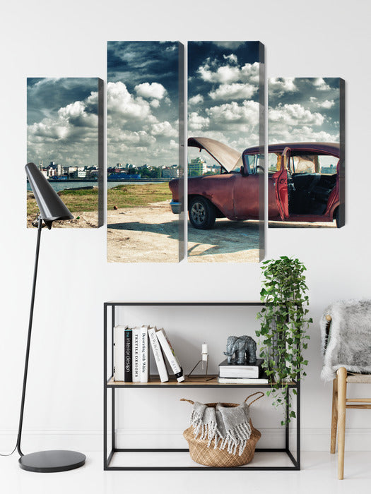 Obraz Wieloczęściowy Hawana Malecon – egzotyczna panorama do wnętrz kolonialnych, boho i vintage – widok 8